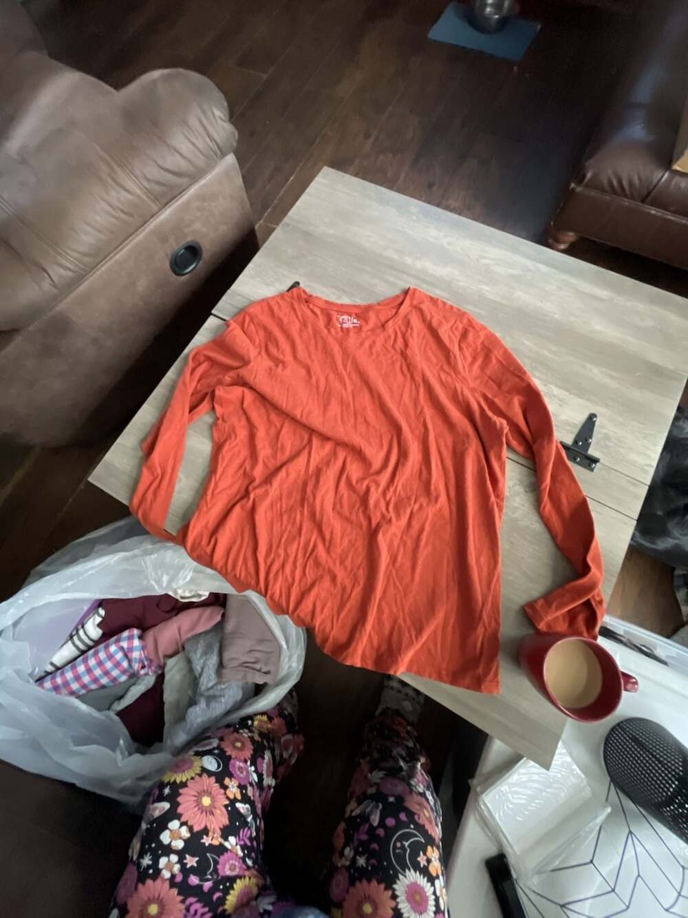 #D3 Time And Tru Long Sleeve T-Shirt Size XL Orange